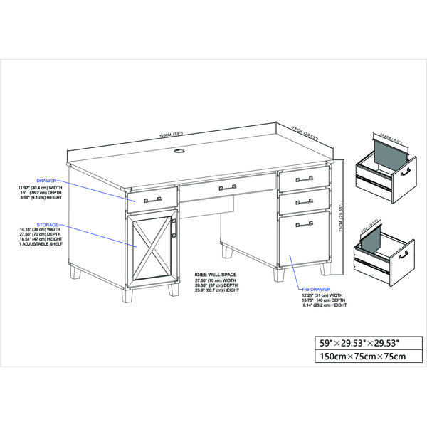 Sand & Stable Ellison Executive Desks & Reviews Wayfair
